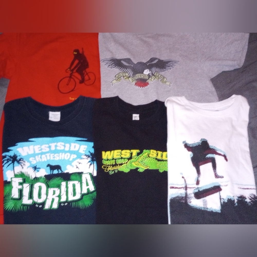 Tony Hawk Westside Skate Shop Ninja 5 Adult sz Sm tshirts black red gray white
